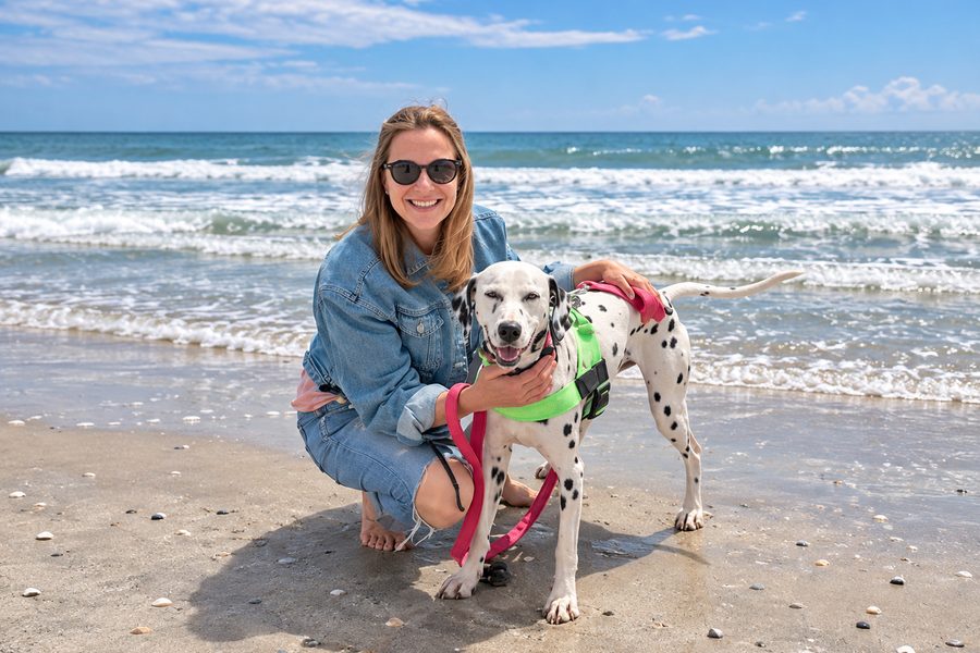 Hillary Parker with her rescue dog Dottie